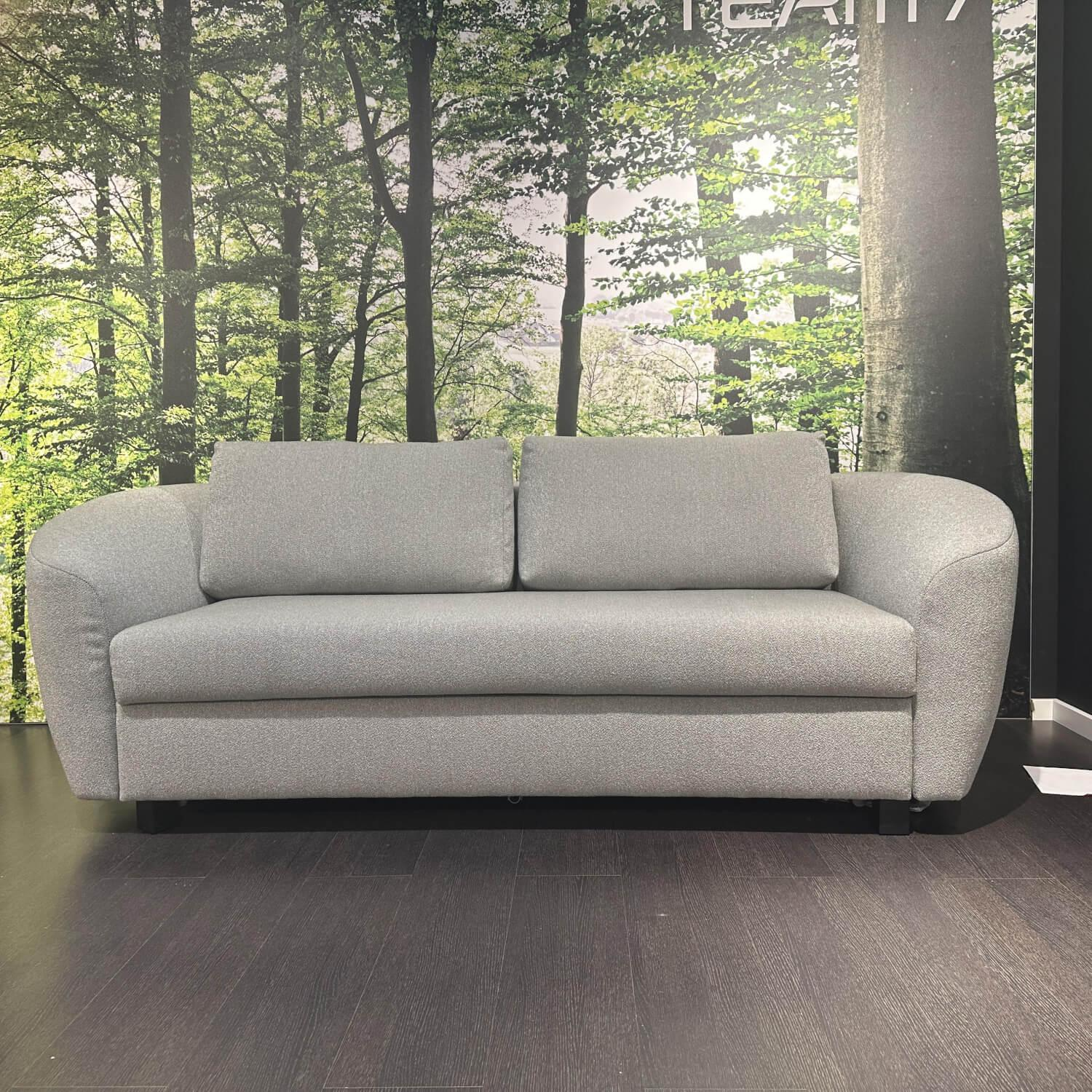 Signet - Schlafsofa Kyoto-4 Stoff F Tessin Samtgrau Füße Buche Schwarz - 4