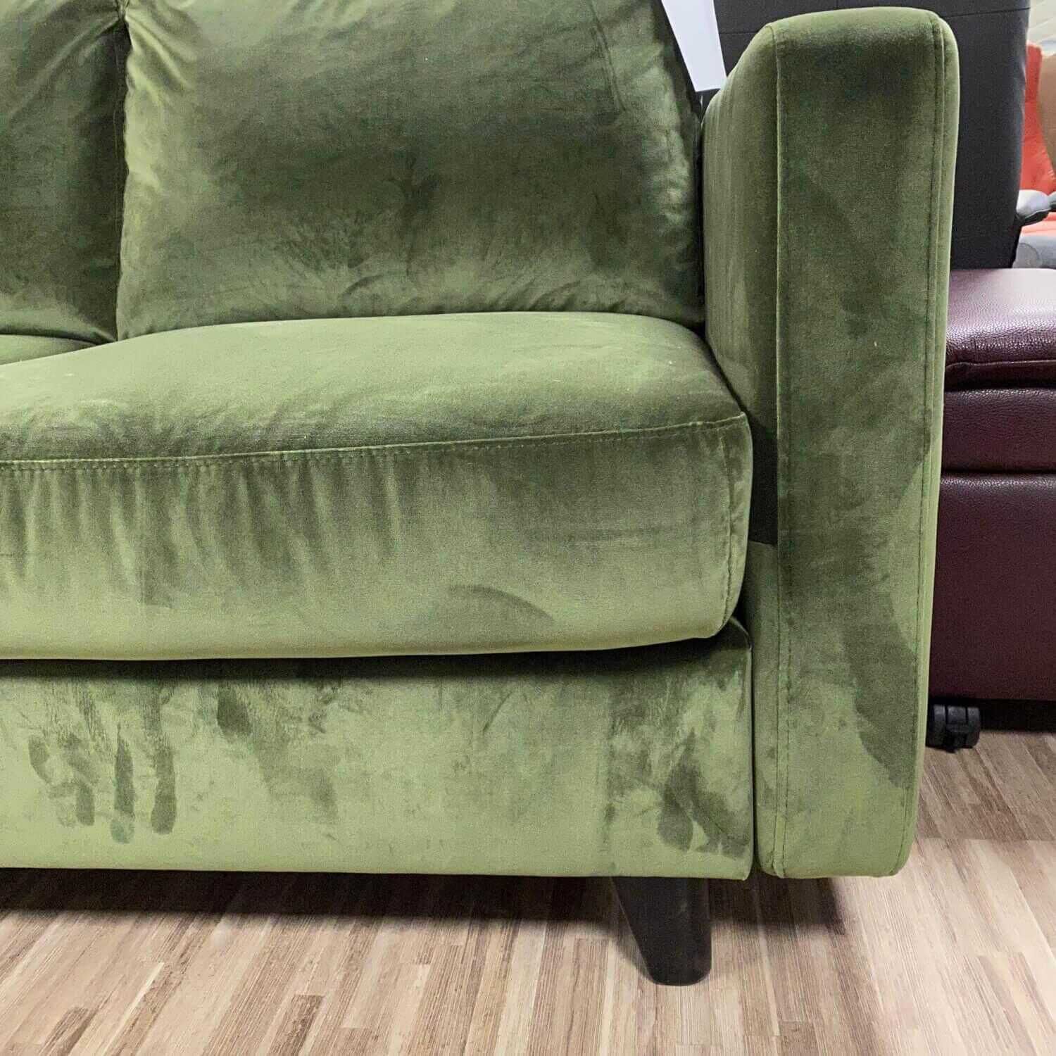 Stressless 3-Sitzer Sofa Emma E350 Stoff Grace Green Füße Schwarz