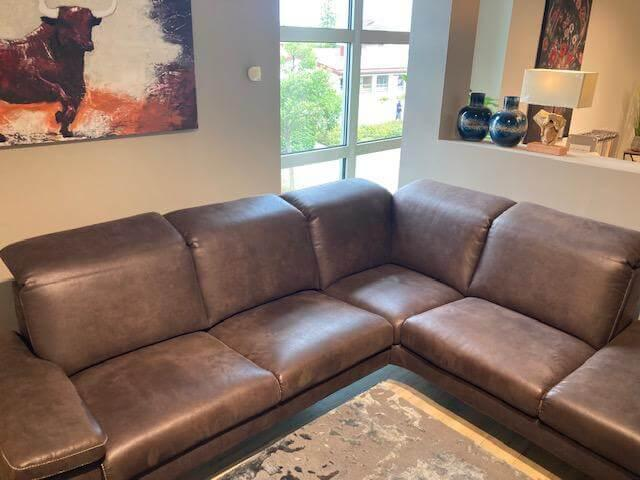 Activineo - Ecksofa Benson Stoff Relax 123 Espresso Braun Füße Braun Geölt - 4