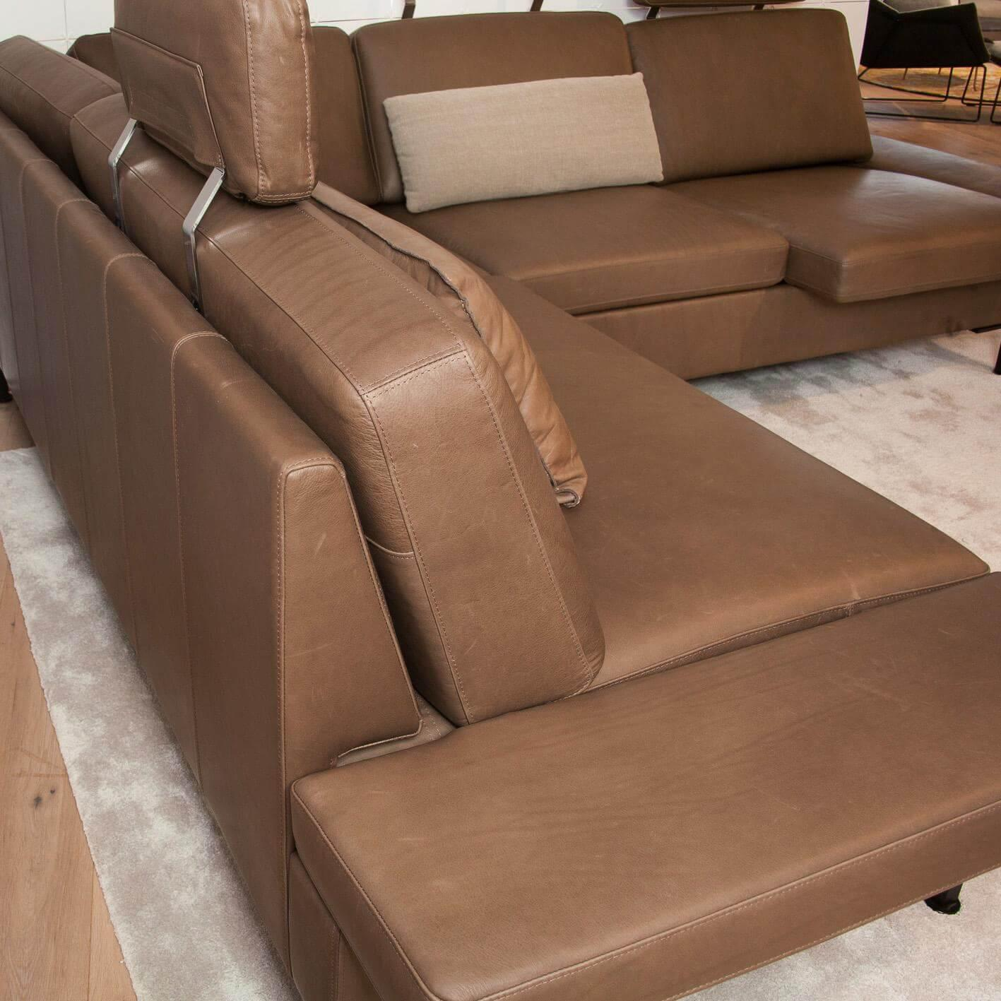 Brühl - Sofa Alba Leder Lama 5669 25 Braun Winkelfuß Schwarz Pulverbeschichtet Höhenverstellbar - 2