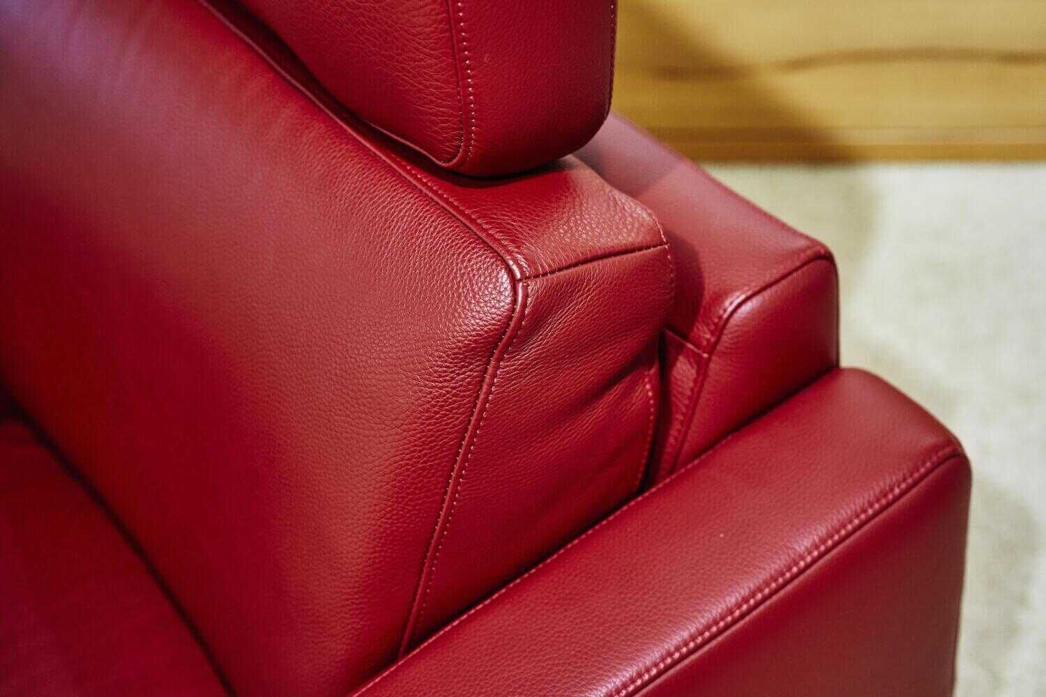 Musterring - Garnitur MR 2875 Leder Rot 2 Sofas 1 Sessel - 17