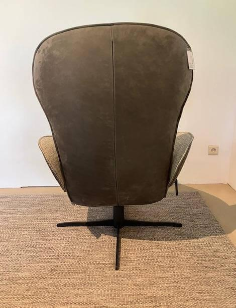 Jori - Sessel Daydreamer Lounge Innen Stoff Savanna c Außen Nubukleder Anthrazit Gestell Metall Dunkelgrau Inkl. Hocker - 3