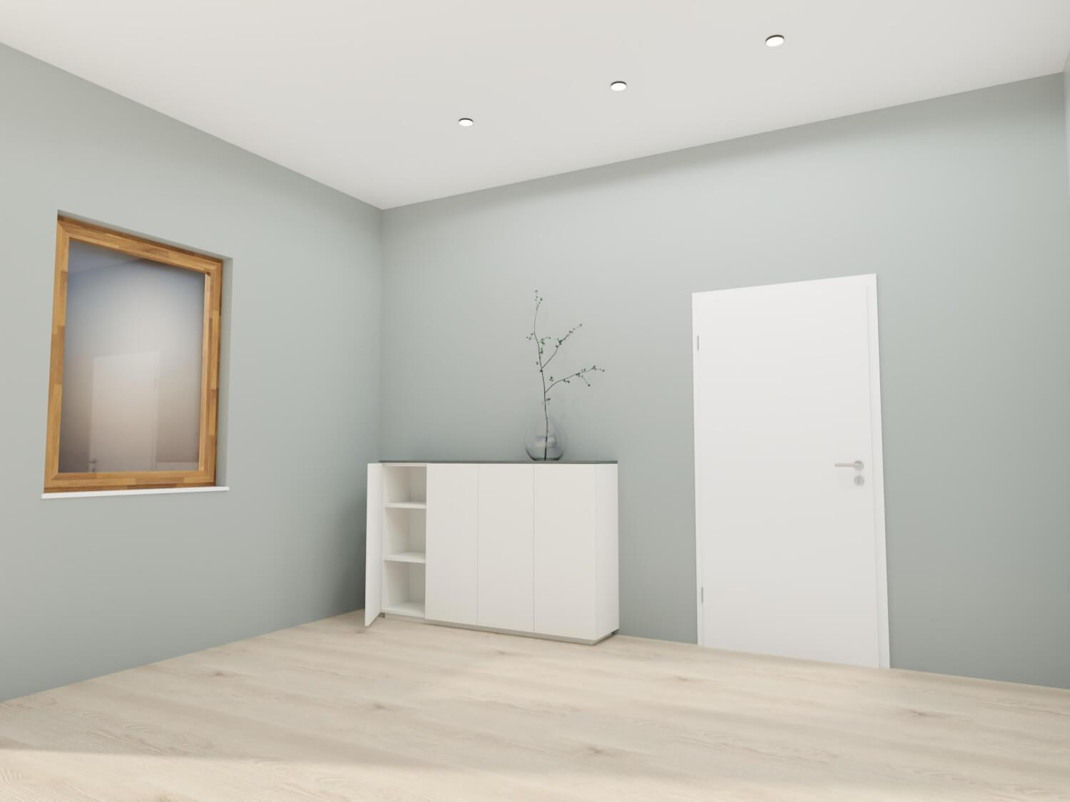 Interlübke - Sideboard Tavi Lack Schneeweiß M03 Abdeckplatte Lack Laguna M80 Grau - 5