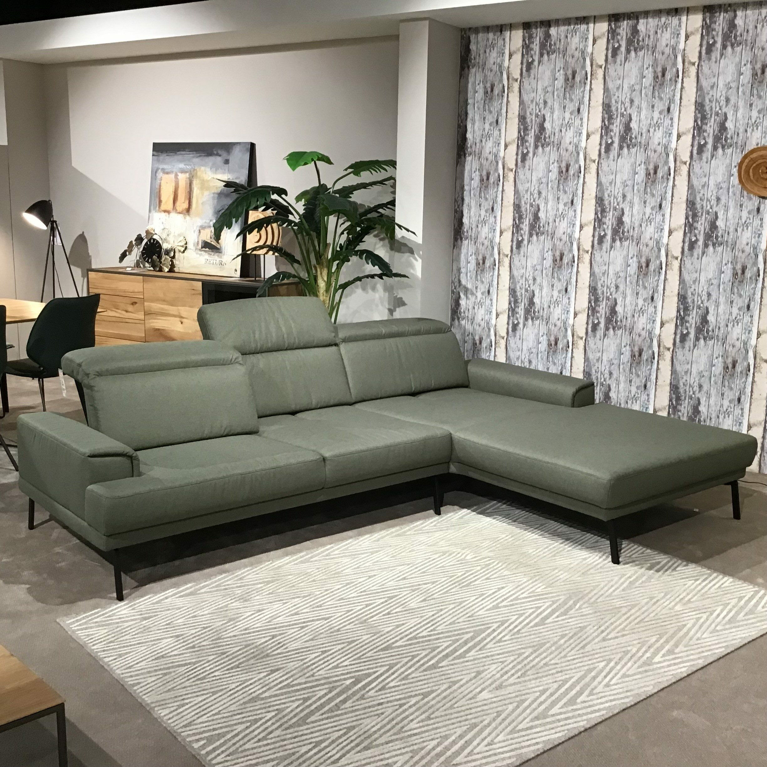 Musterring - Ecksofa MR 4580 Stoff Melrose Olive Grün Metallfuß 324 Schwarz Matt - 2