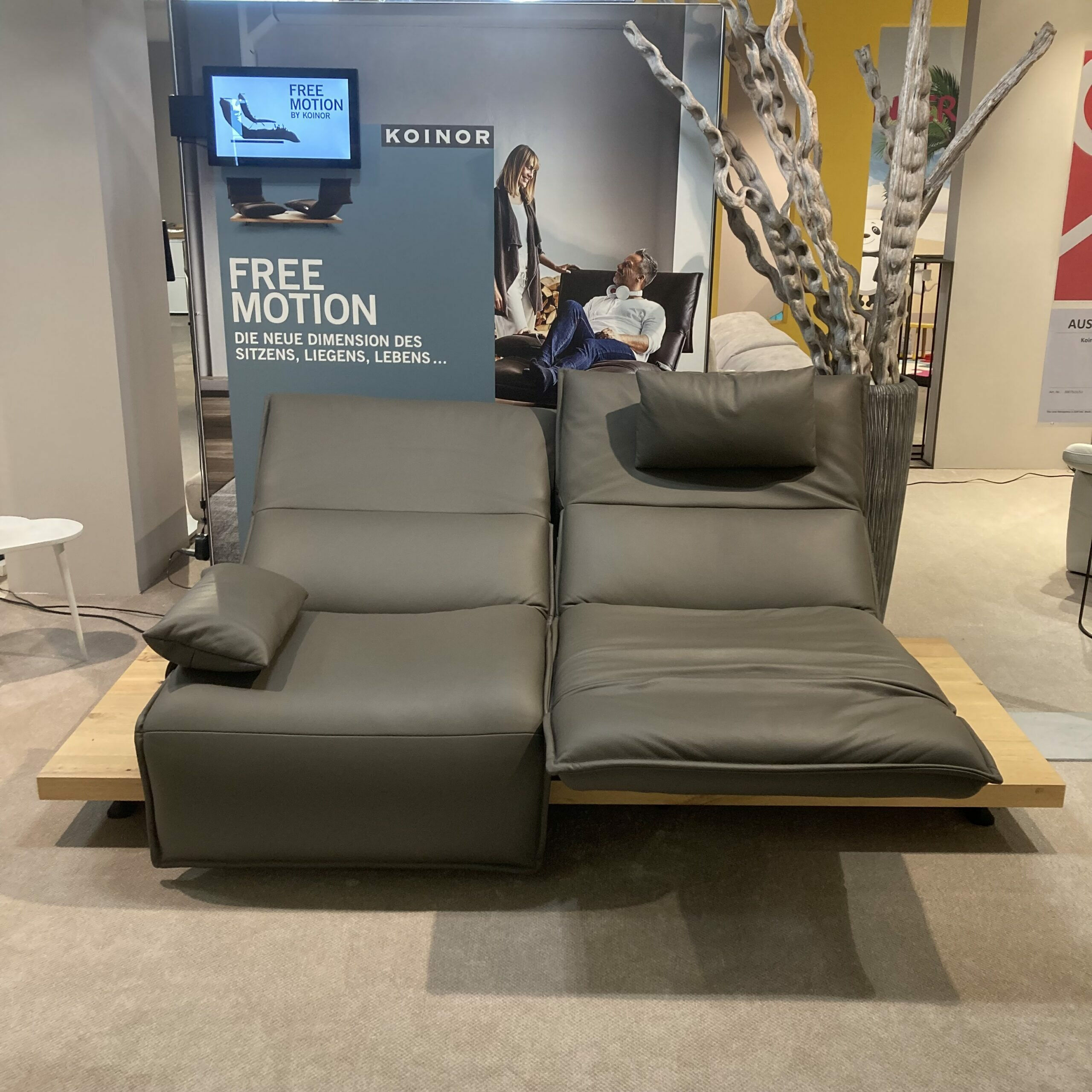 Koinor - Sofa Edit Zweisitzer Leder B-Bull Carbone Braun Grau - 4