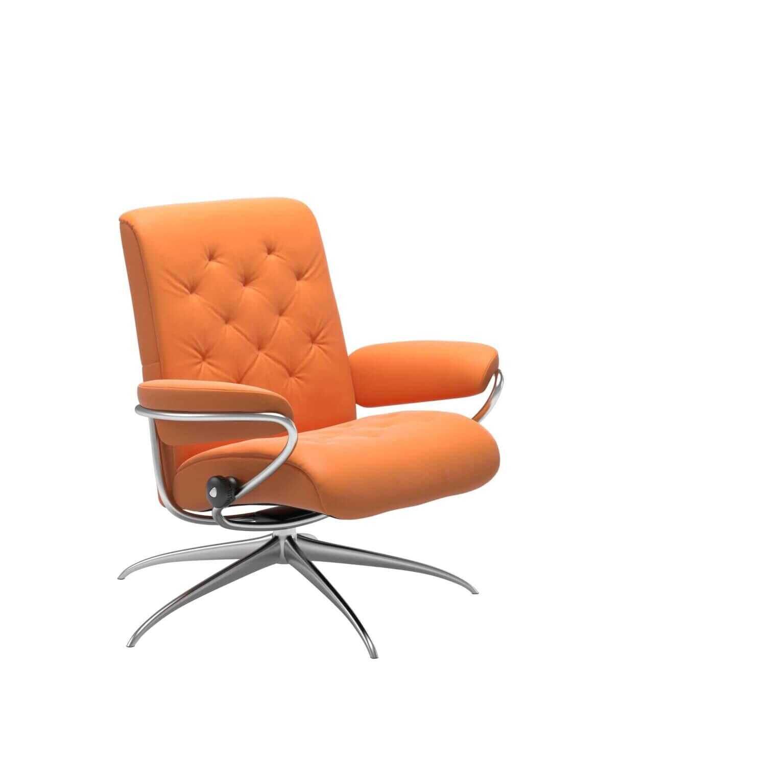 Stressless - Stressless Metro niedrige Rückenlehne High Base Star Base Leder Paloma Apricot Orange - 1