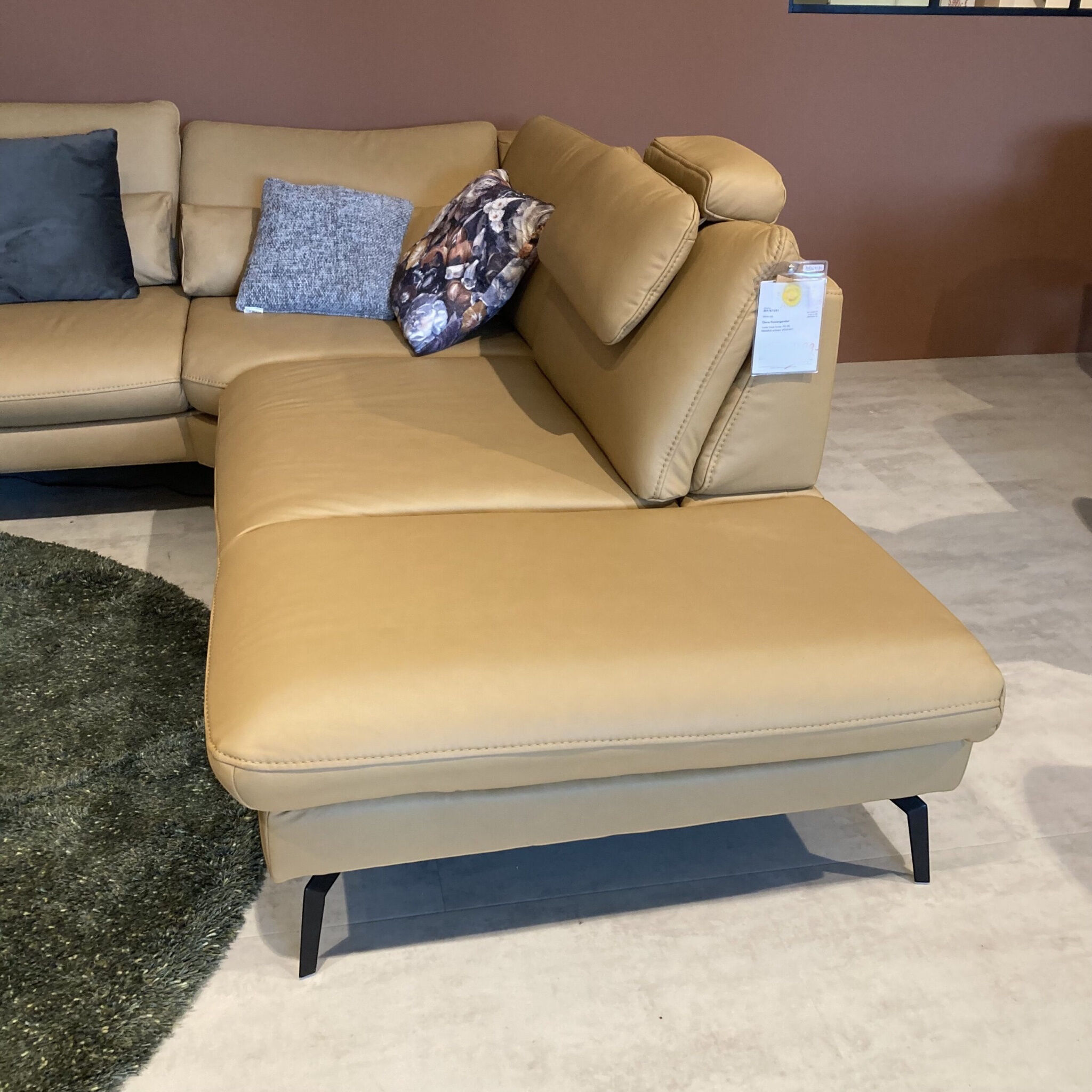 Musterring - Ecksofa Diana Leder Vivre Honey Beige Braun Füße Metall Schwarz Mit Sitztiefenverstellung - 5