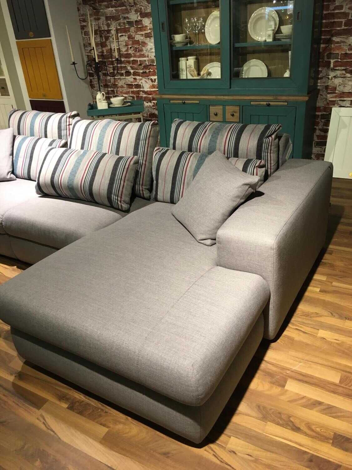 Michalsky - Ecksofa Berlin S Stoff Grau mit Rückenverstellung und 5 Kissen - 8