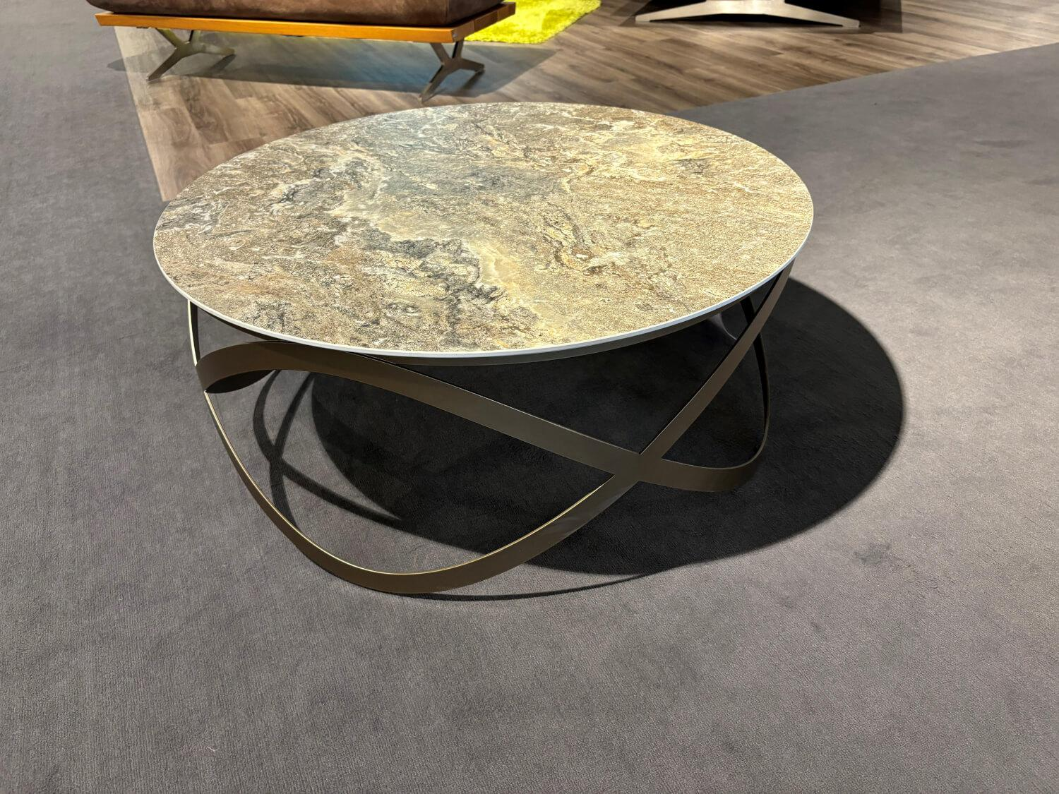 Ronald Schmitt Design - Couchtisch K 900 Candy Platte Keramik Golden Rock Grau Gestell Stahl Bronze Pulverbeschichtet - 2