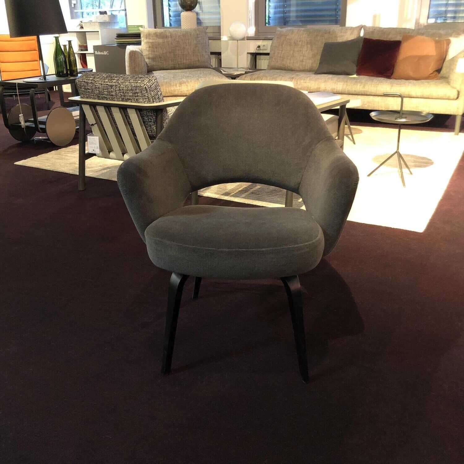 Knoll International - 2er-Set Saarinen Conference Chair Konferenzstuhl Stoff Alpaca Grau - 2