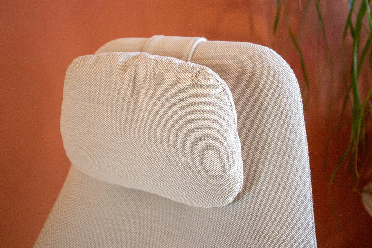 Pode - Sessel Spot Two Stoff Steelcut Trio 213 Beige Außen Leder Beige Gestell Metall Epoxy Taupe mit Hocker - 3