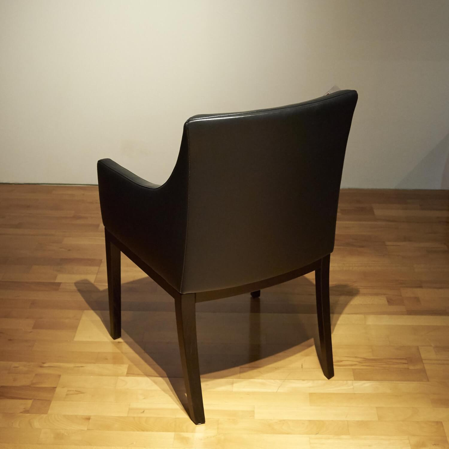 5er Set Stuhl Leona 2221 Leder Prestige F99 Schwarz Füße Eiche Wengefarbig