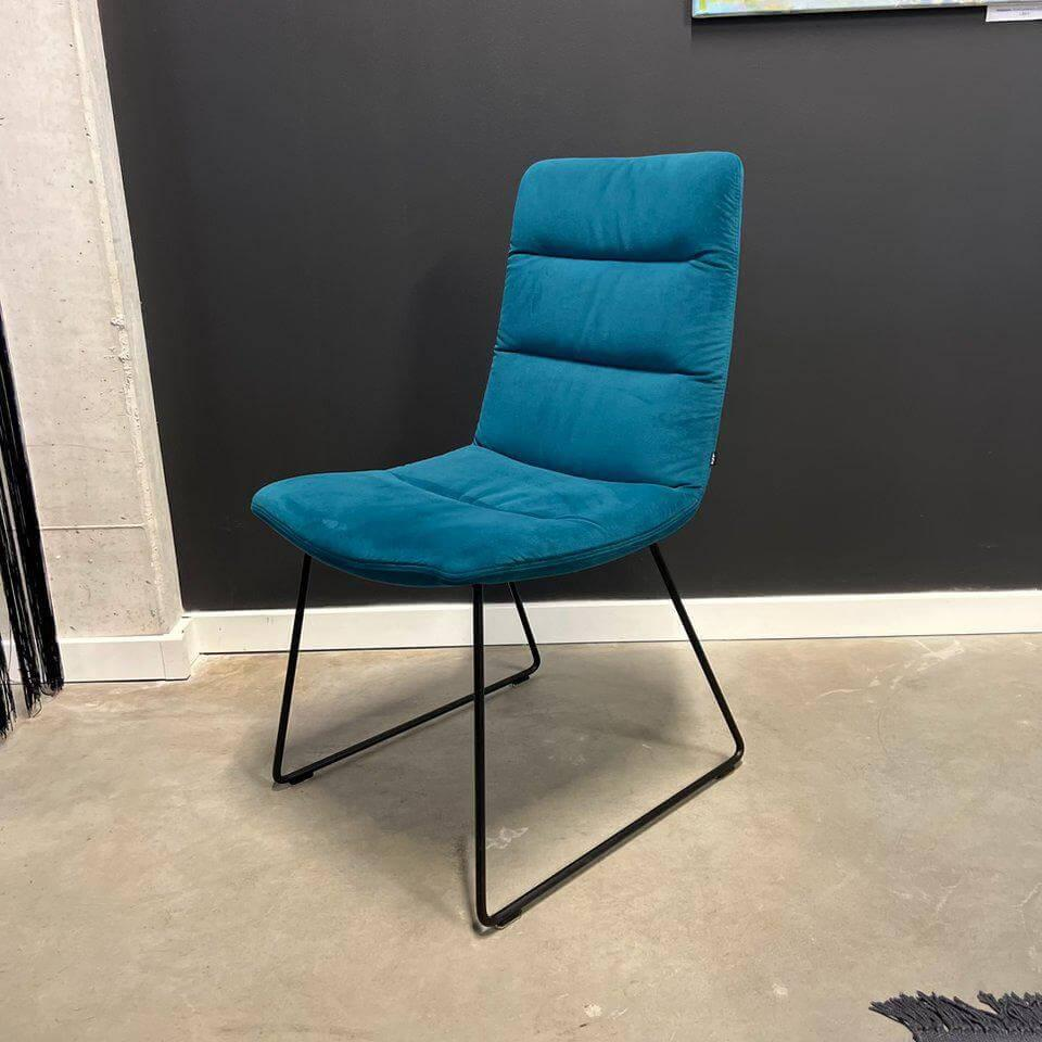 KFF - Stuhl Arva Light Stoff Seven Petrol Blau Drahtkufengestell Schwarz - 5