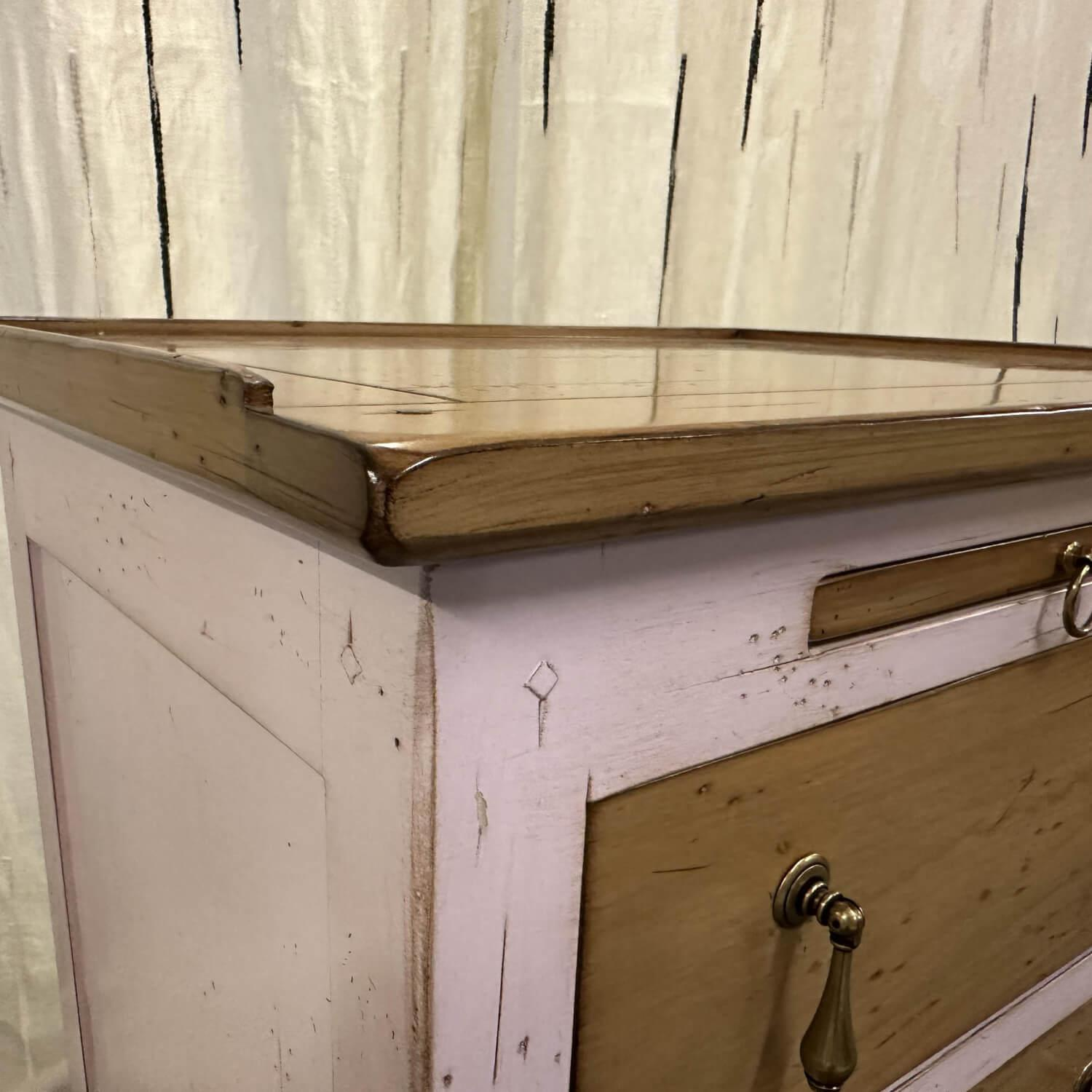 Ehalt - Kommode Petite Commode 3 Tiroirs GRE031 Holz Kirschbaum Rosa Und Kirschbaumfarben Mit Kleinem Auszugstisch - 7