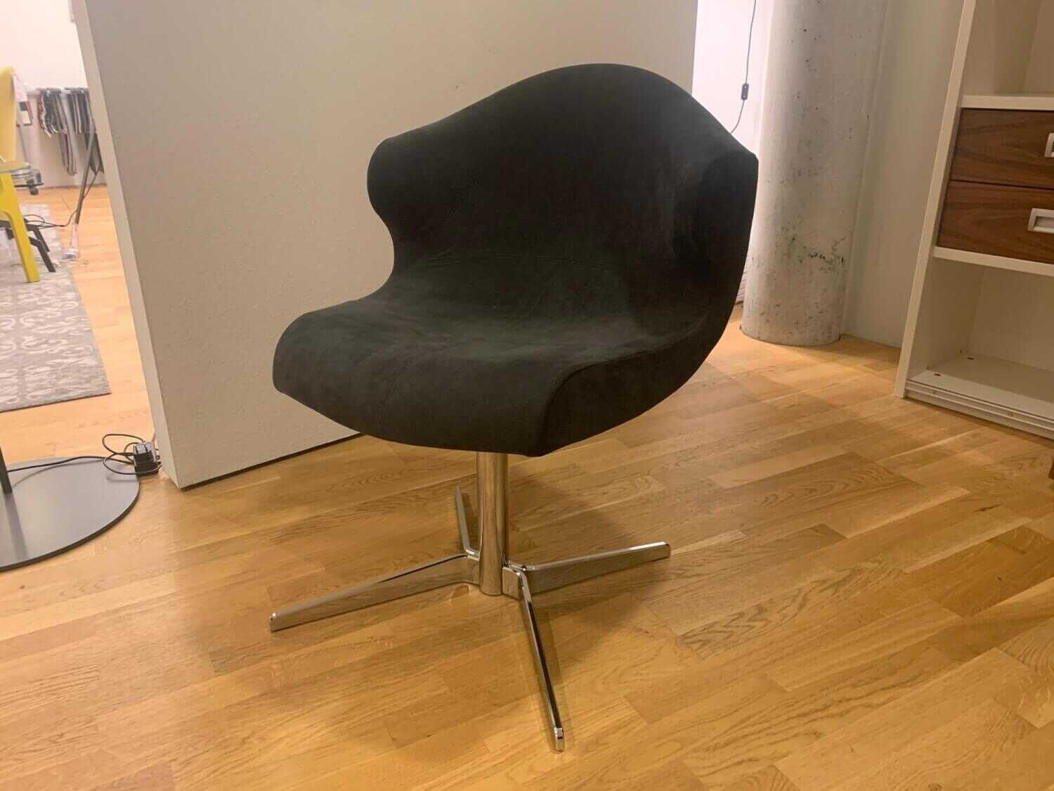 ligne-roset-armlehnstuhl-alster-drehbar-stoff-alcantara-anthrazit-gestell-chrom-1c38b72e44f9Ga1ICrxjh1MgN Ligne Roset - Armlehnstuhl Alster Drehbar Stoff Alcantara Anthrazit Gestell Chrom - 2