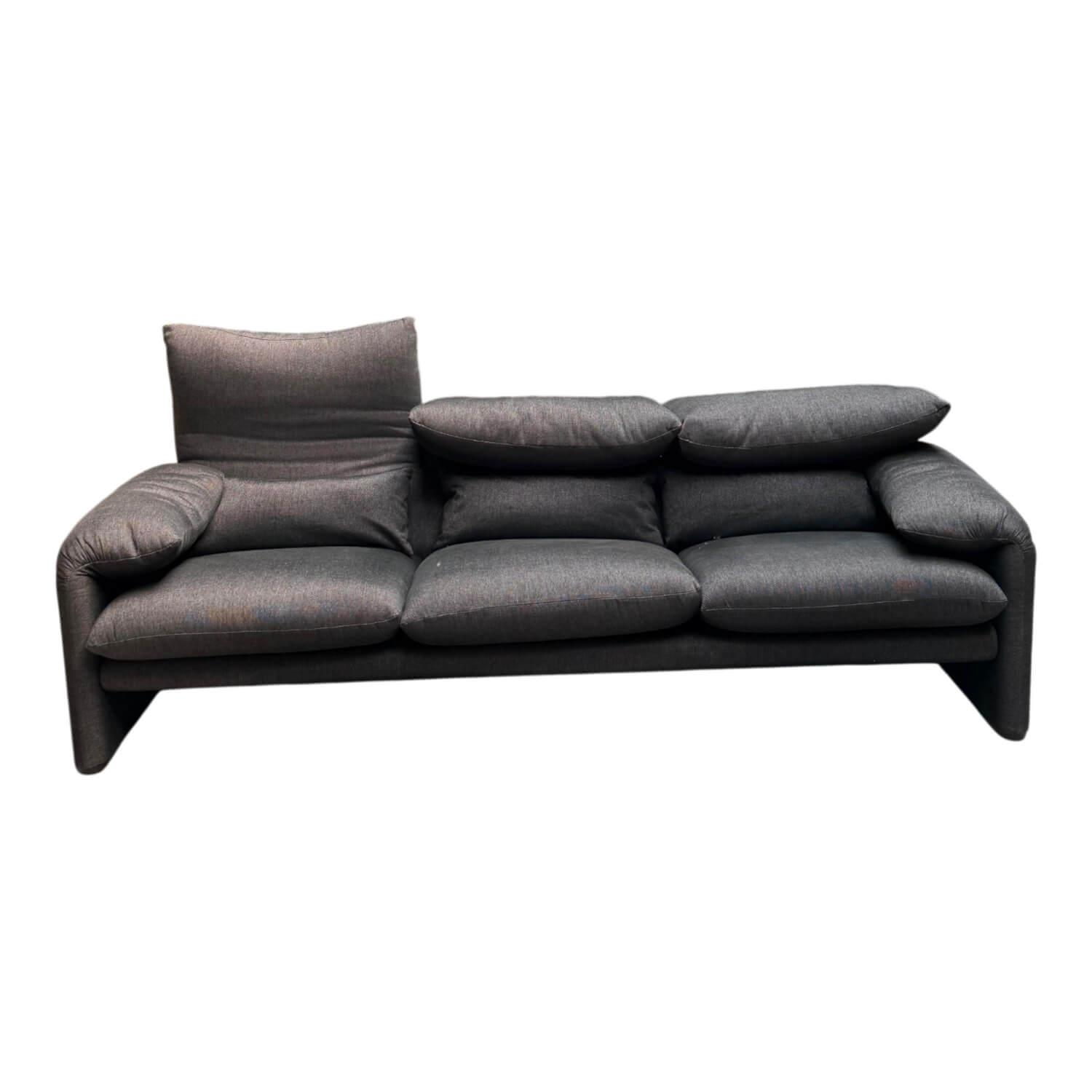 Cassina - Sofa Maralunga Dreisitzer 675 Stoff Savana 13E399 Nero - 1