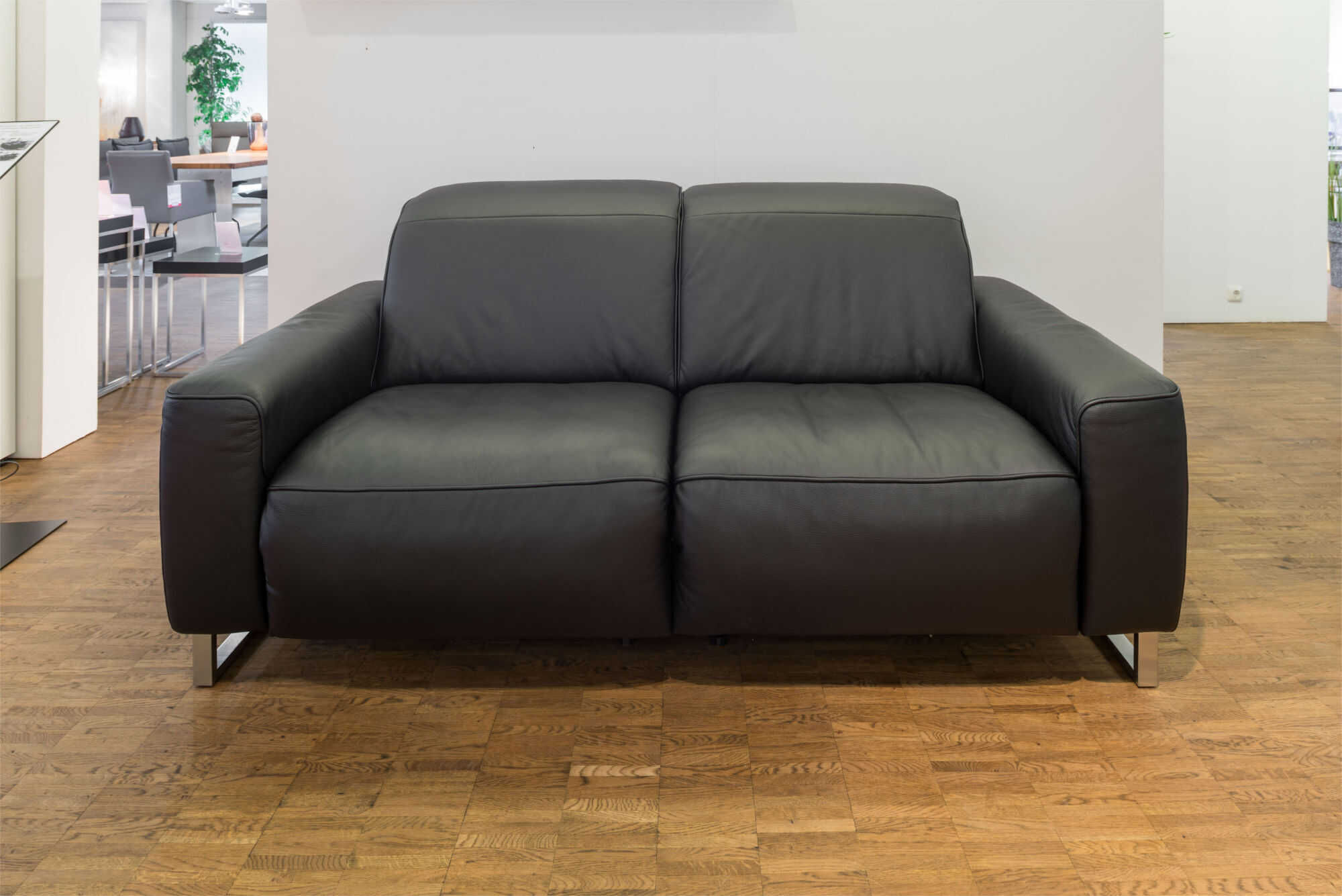Musterring - Sofa MR 6070 Leder Schwarz Füße Edelstahl Relaxfunktion - 2