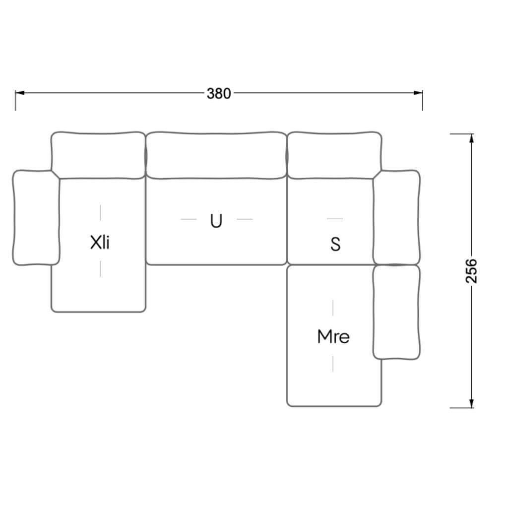Bretz - Ecksofa Esfera Xli-U-S-Mre 102 Stoff Moonlight / Nuvola / Lino / Grigio Grau - 2