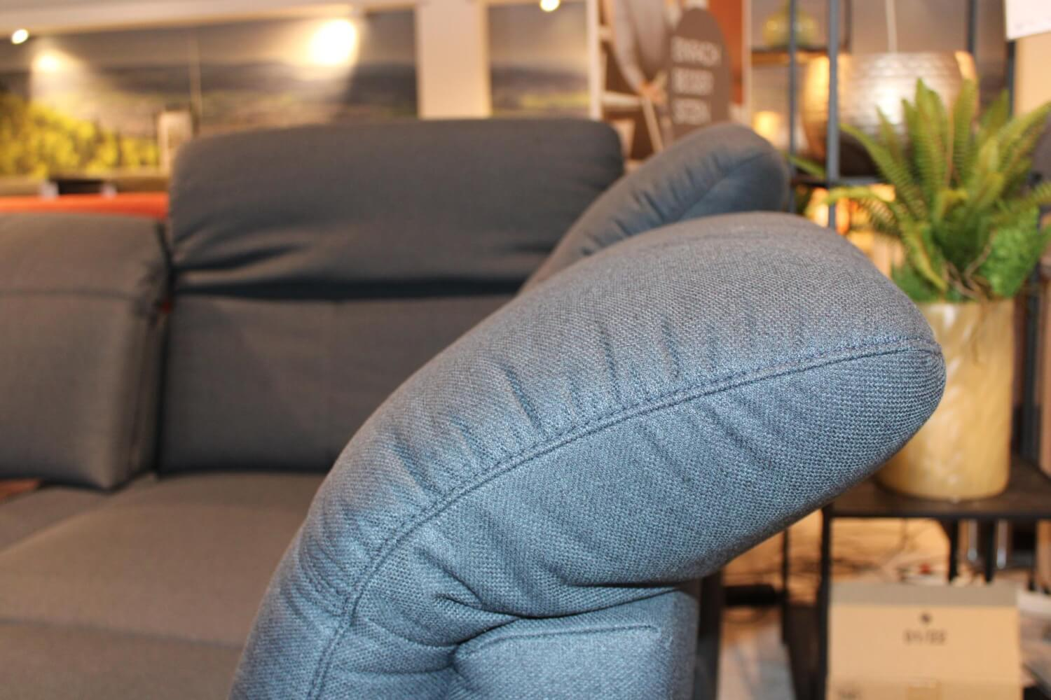 Carina - Ecksofa Memphis Lounge Stoff 3 Melrose Deep Ccean Blau Gestell Chrom - 7