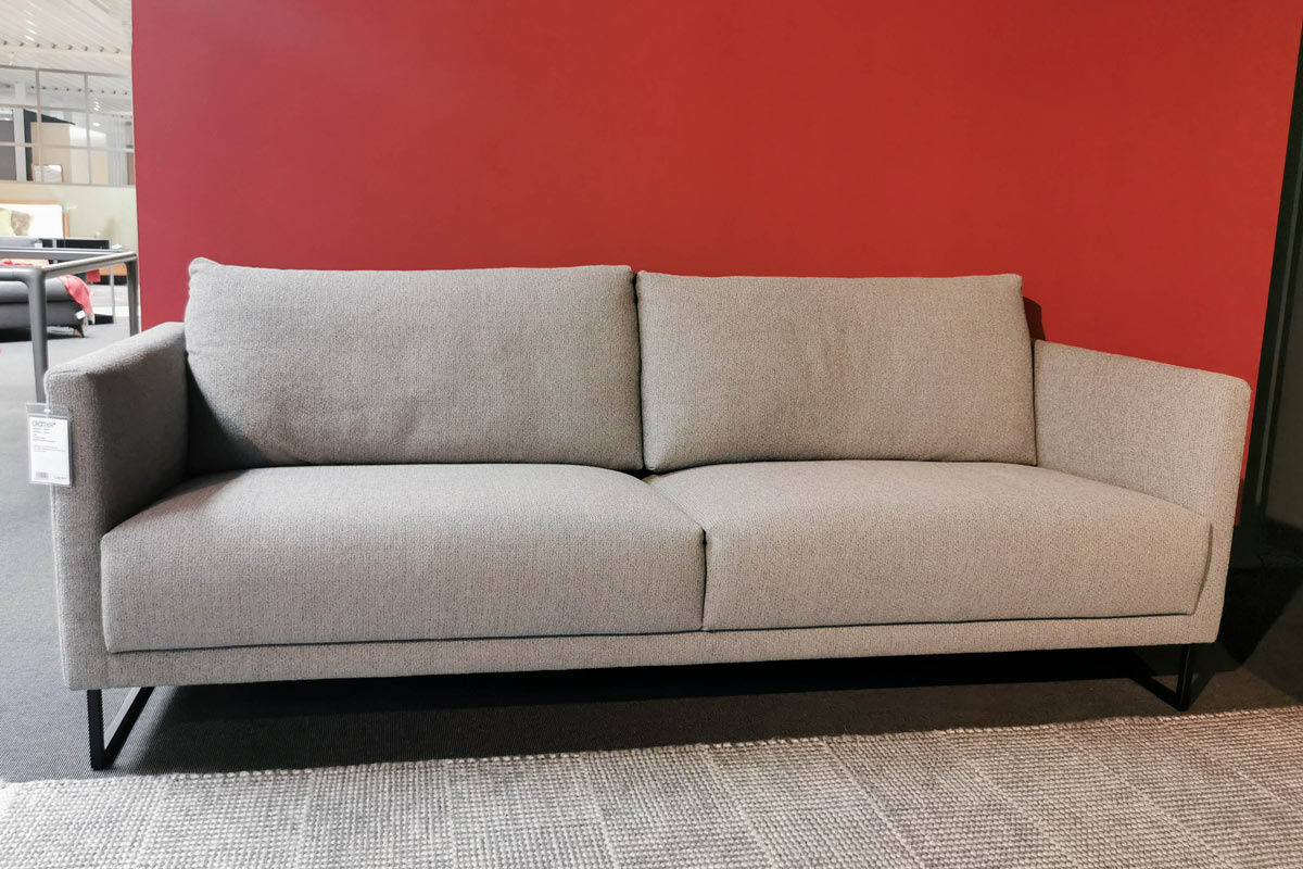 freistil Rolf Benz - Sofa Freistil 133 Stoff 6313 Eisengrau Mittelgrau Grau Fuß Quadratrohr Strukturlack Matt Schwarz - 3