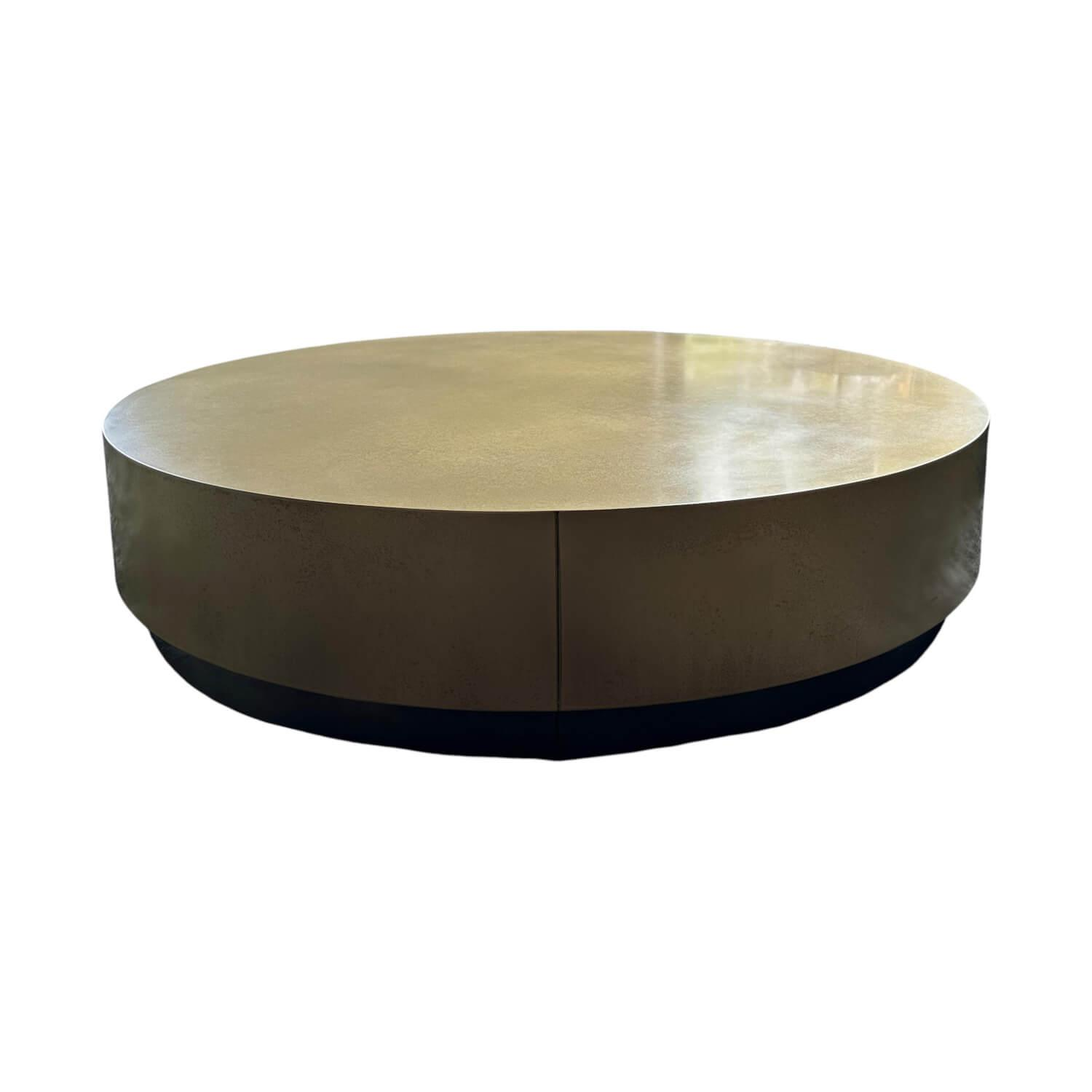 Beistelltisch Loren Klein Platte Antikiertes Messing Basis Brünierter Messing Baxter - Beistelltisch Loren Klein Platte Antikiertes Messing Basis Brünierter Messing - 1