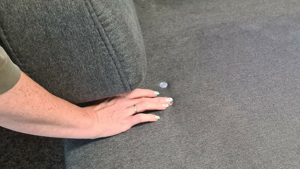 Hukla - Ecksofa Stoff Kira Grau 19 Füße Metall Anthrazit - 2