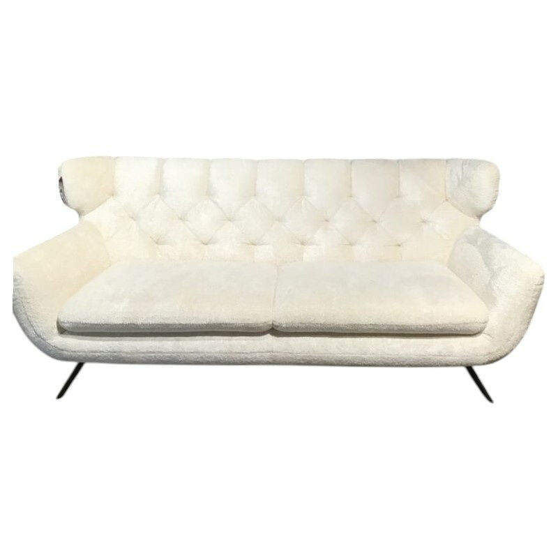 Candy - Sofa Chira Stoff Shaun White Weiß Füße Metall 839 Schwarz Matt - 1