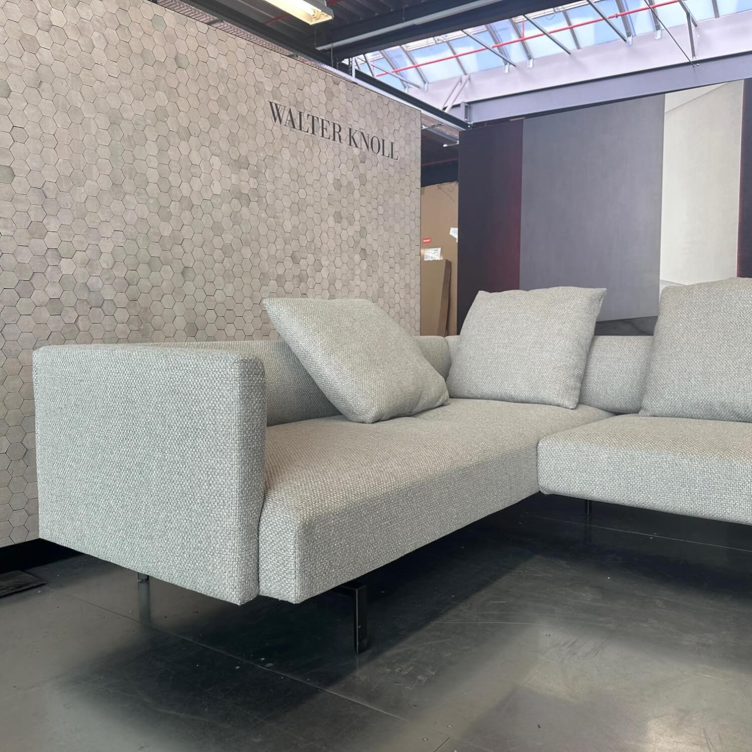 Walter Knoll - Ecksofa Muud Stoff Carré 7823 Moonlight Creme Kufen Metall Matt Schwarz Pulverbeschichtet Mit Filzgleitern - 7
