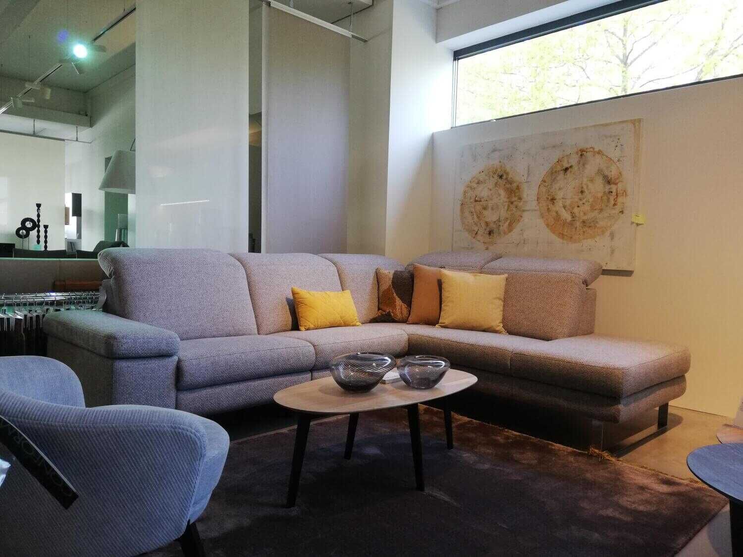 Paul Lindberg - Ecksofa Deno Stoff 2 Braun-Gray Motorisch Verstellbare Garnitur - 3