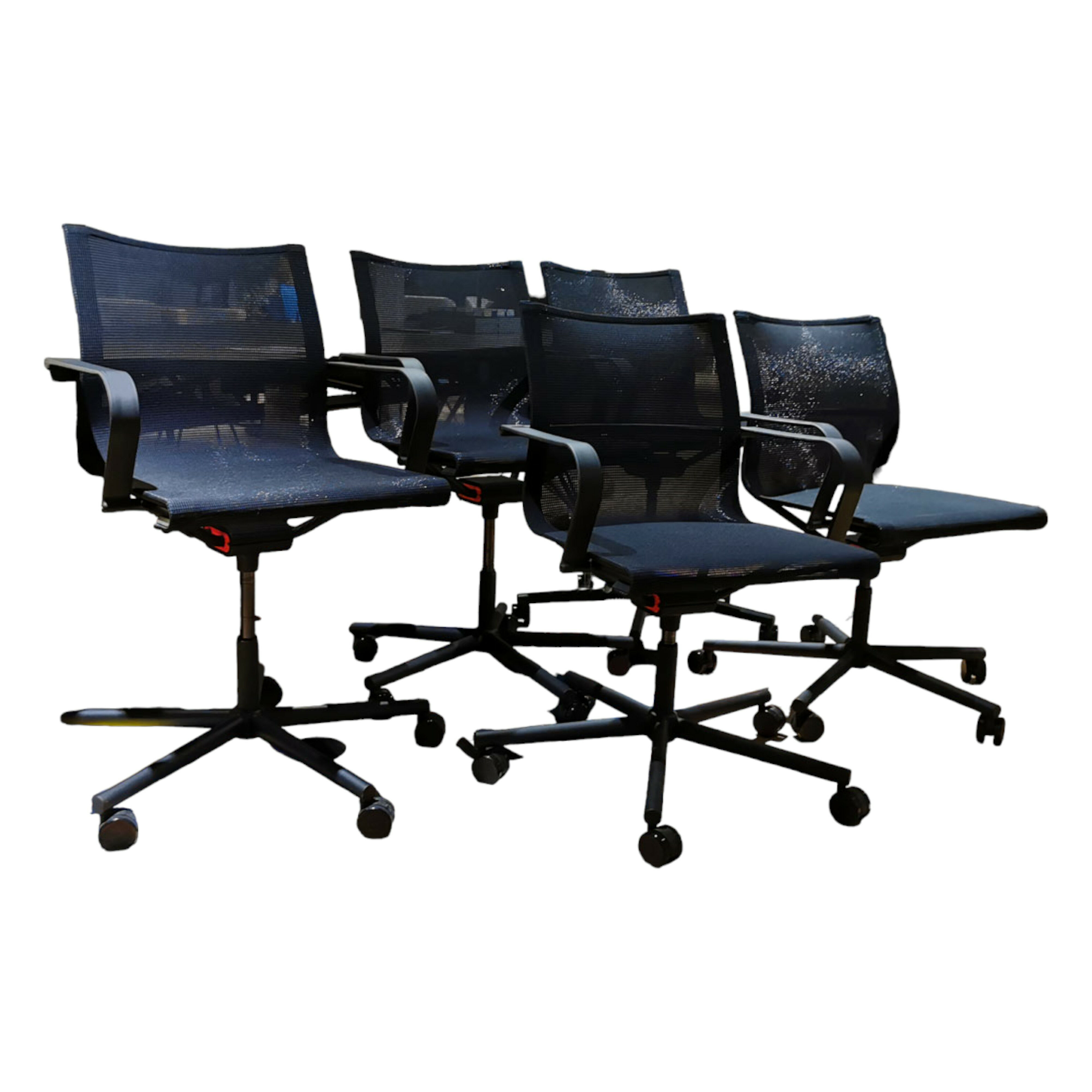 Bürostuhlgruppe D1 Office D105 Schwarz mit Beweglicher Sitzfläche