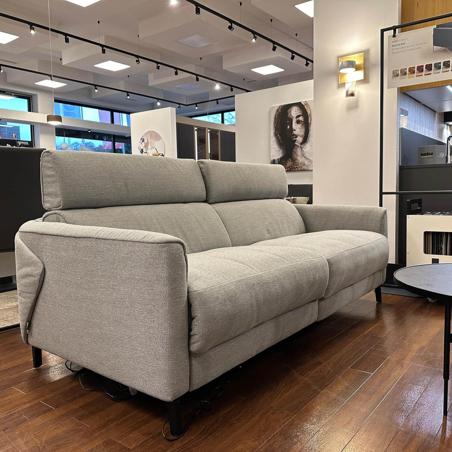 Rom - Sofa Matheo Stoff Aurelio Silber Füße Stahl Mattschwarz Lackiert Mit Elektrischer Verstellung - 3