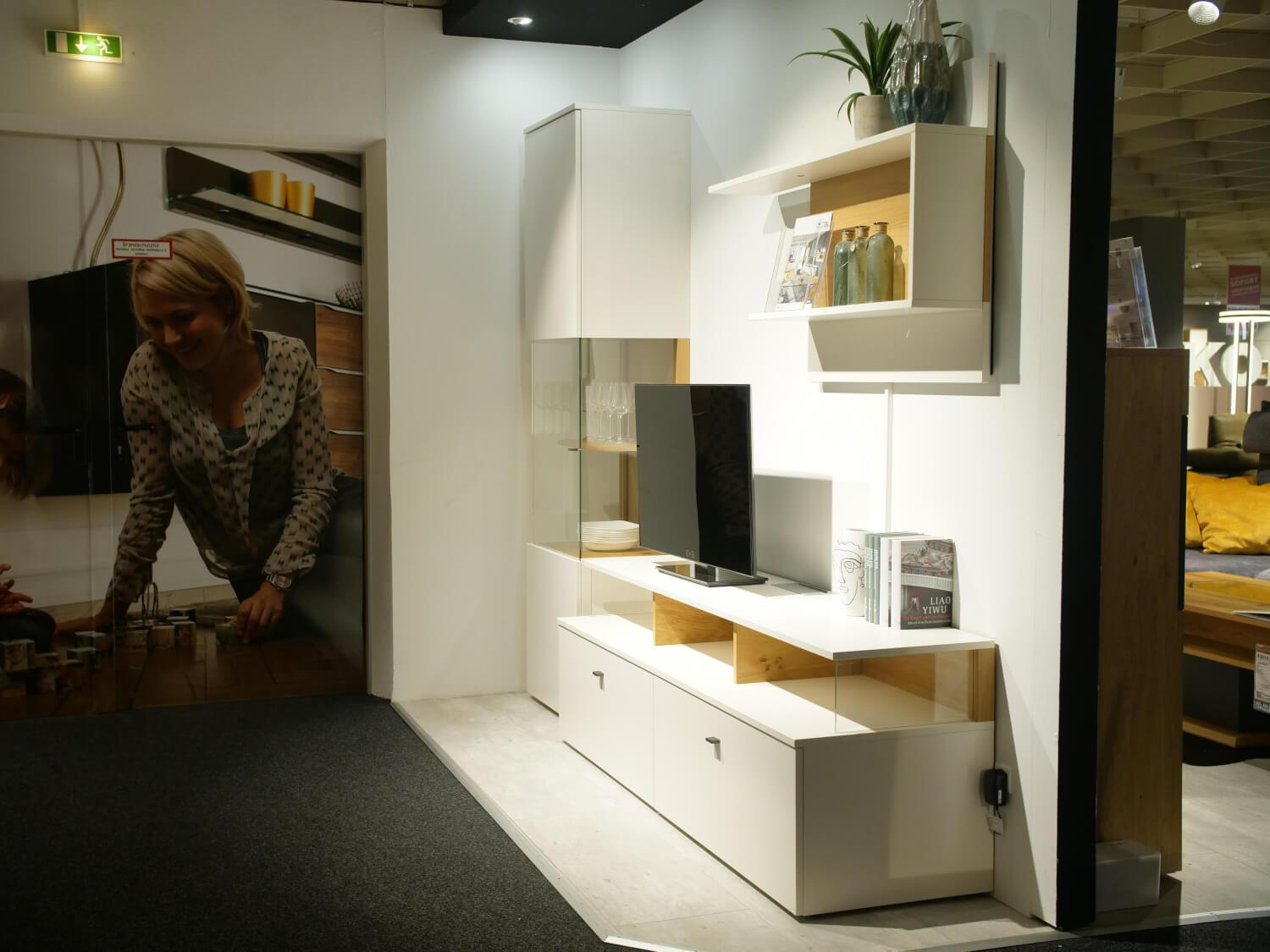 Loddenkemper - Wohnwand Mondo Futura 9750 Lack Bianco Weiß Matt PG2 - 9