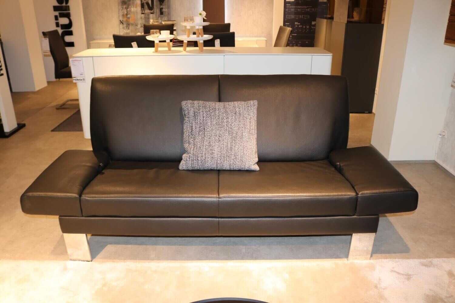 Jori - Garnitur Glove Leder Schwarz 2 Sofas mit Verstellbarkeit - 6