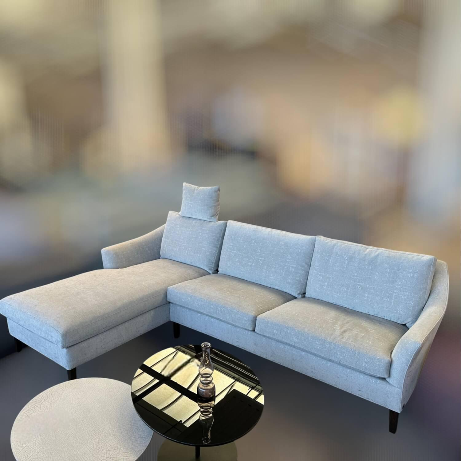 Bielefelder Werkstätten - Sofa Saloni Stoff Prato BW1728-181 Beige Füße Holz Braun - 2