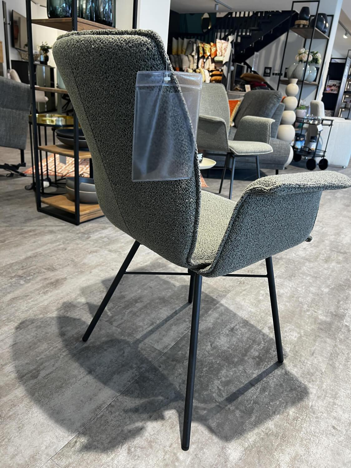 Raum.Freunde - Set of 2 Yanis armchairs Fabric Alpine ALP203 Thyme Grey Frame Anthracite Black - 3