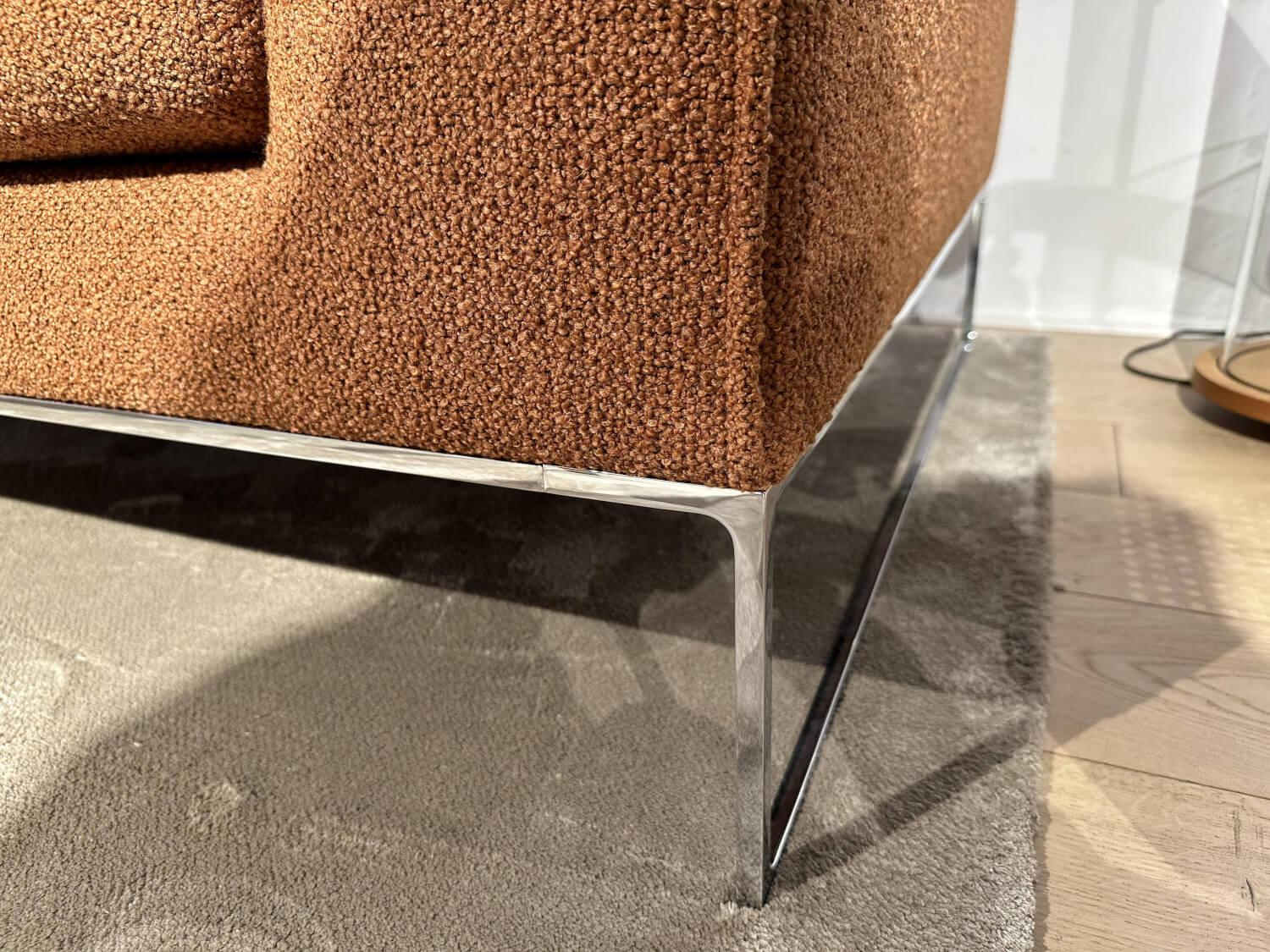 COR - Sofa Mell Lounge Stoff 8202 Rost Orange Metallfüße Chrom - 3