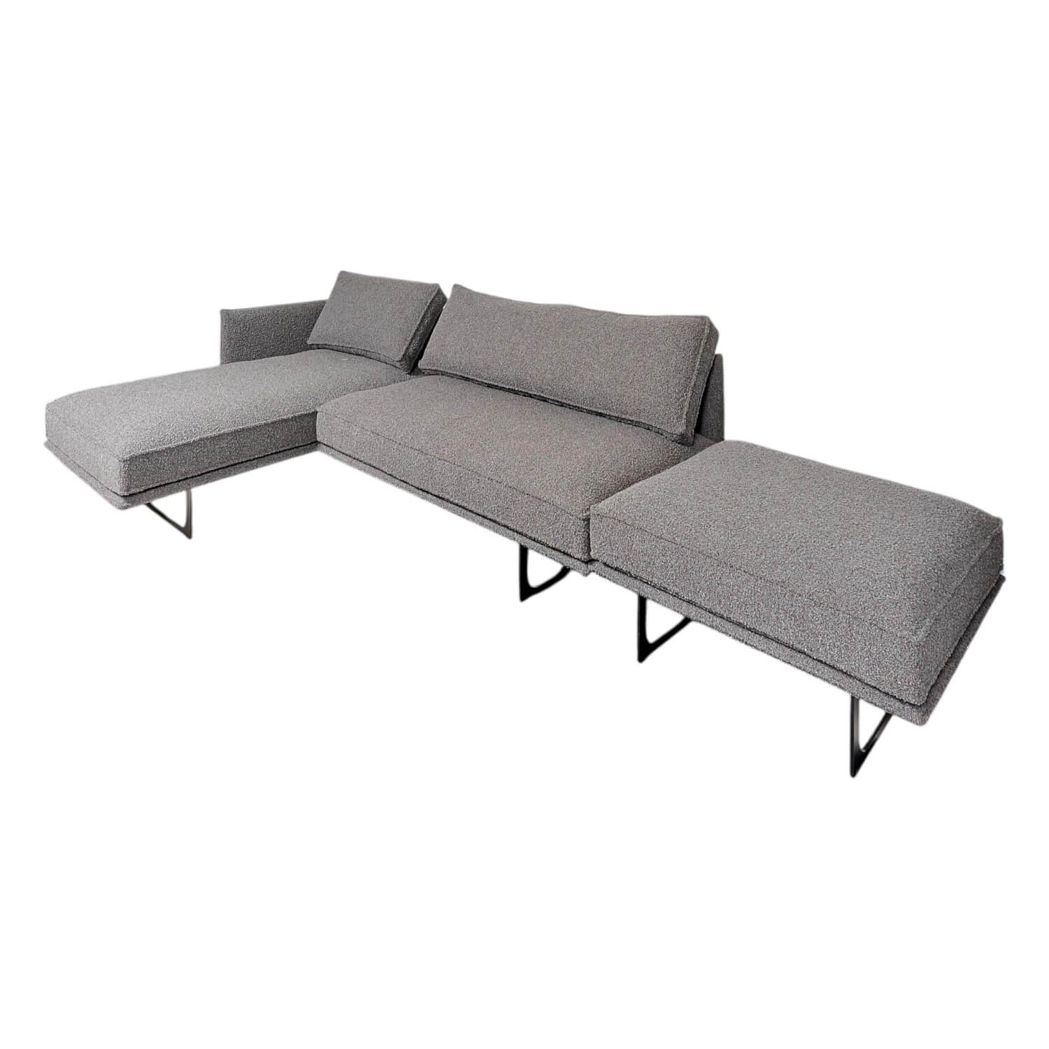 IP Design - Sofa mit Longchair Cube Air Stoff Cooper BW1779-191 Grau - 1
