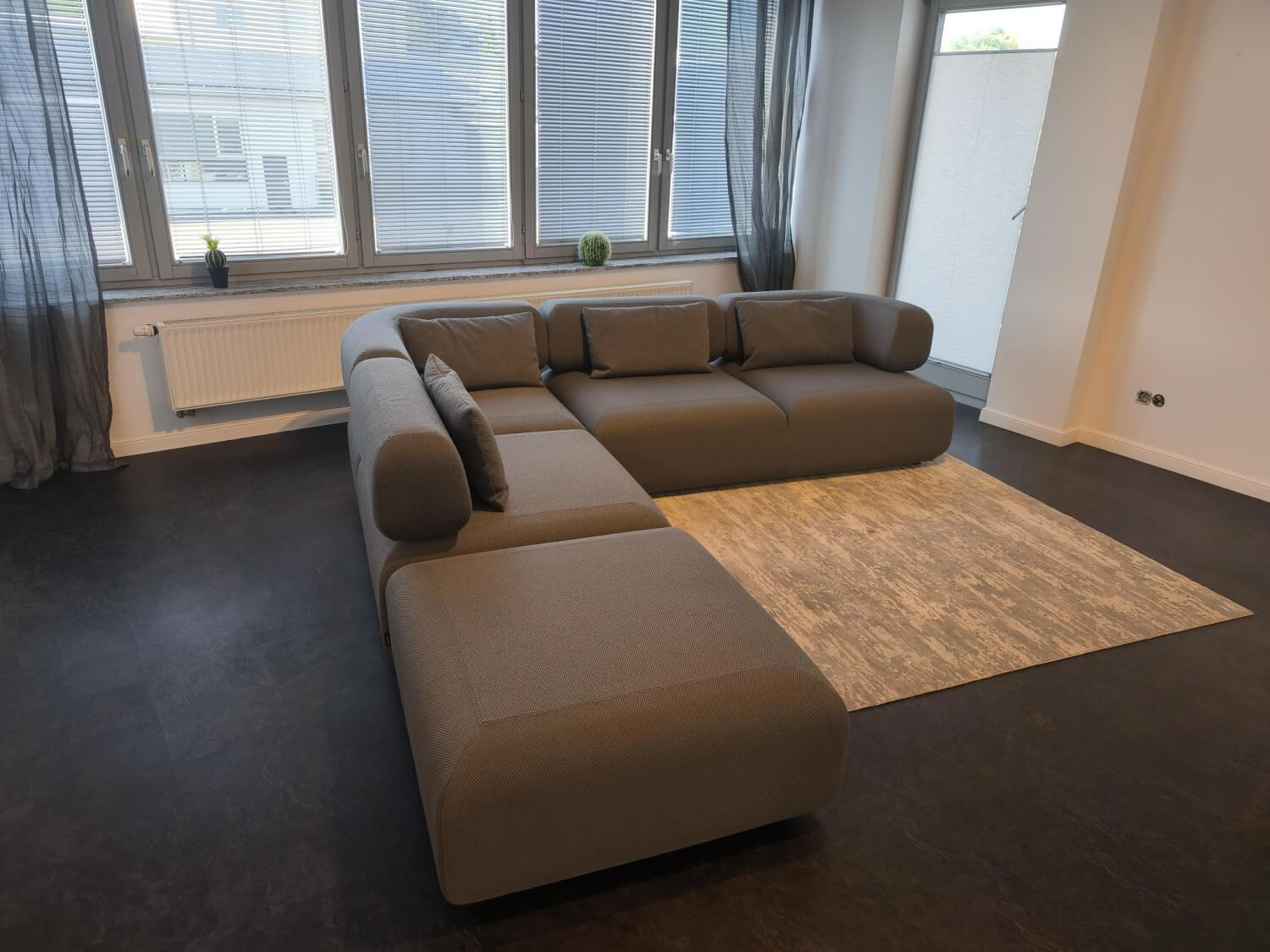 Brühl - Ecksofa All Together Stoff 4057 0096 Grau Inklusive Hocker - 2