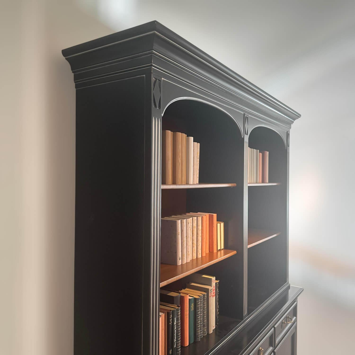 Selva - Bücherschrank Rot-Erle Sepiafarbig Schwarz Mit Regalaufsatz - 2