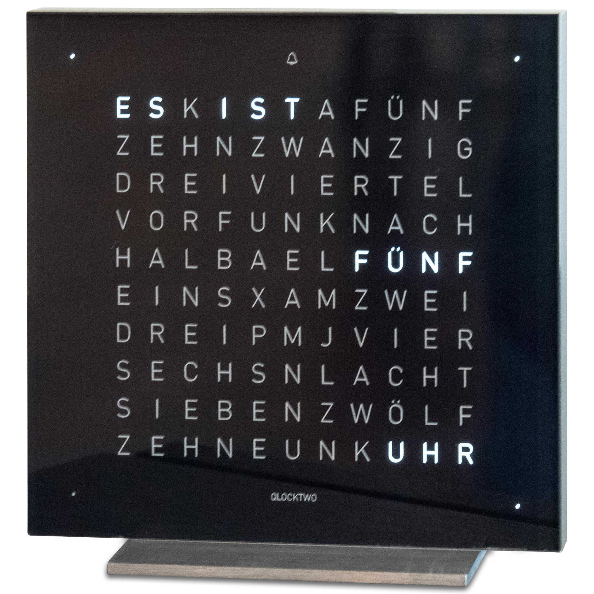 Biegert & Funk - Tischuhr Clocktwo Touch Schwarz 13,5 cm - 1