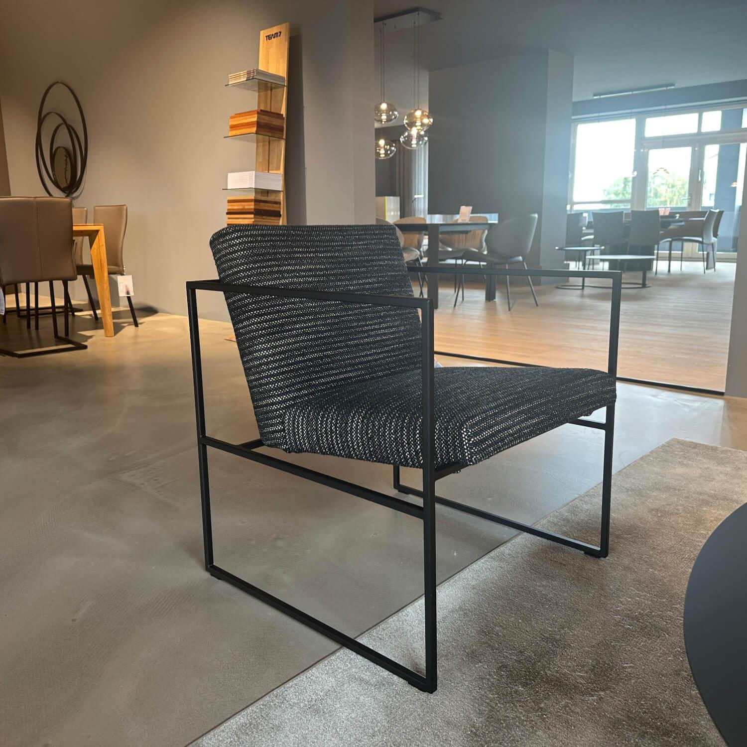 Brühl - Sessel Grace Glatt Ohne Steppung Stoff 5273 99 Schwarz Beige Gestell Metall Schwarz - 2