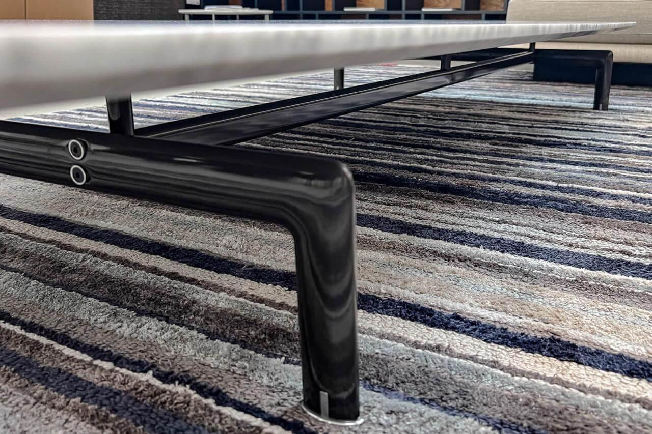 B&B Italia - Couchtisch Dieses Platte Marmor Weiß Gestell Schwarz Verchromt Lackiert - 2