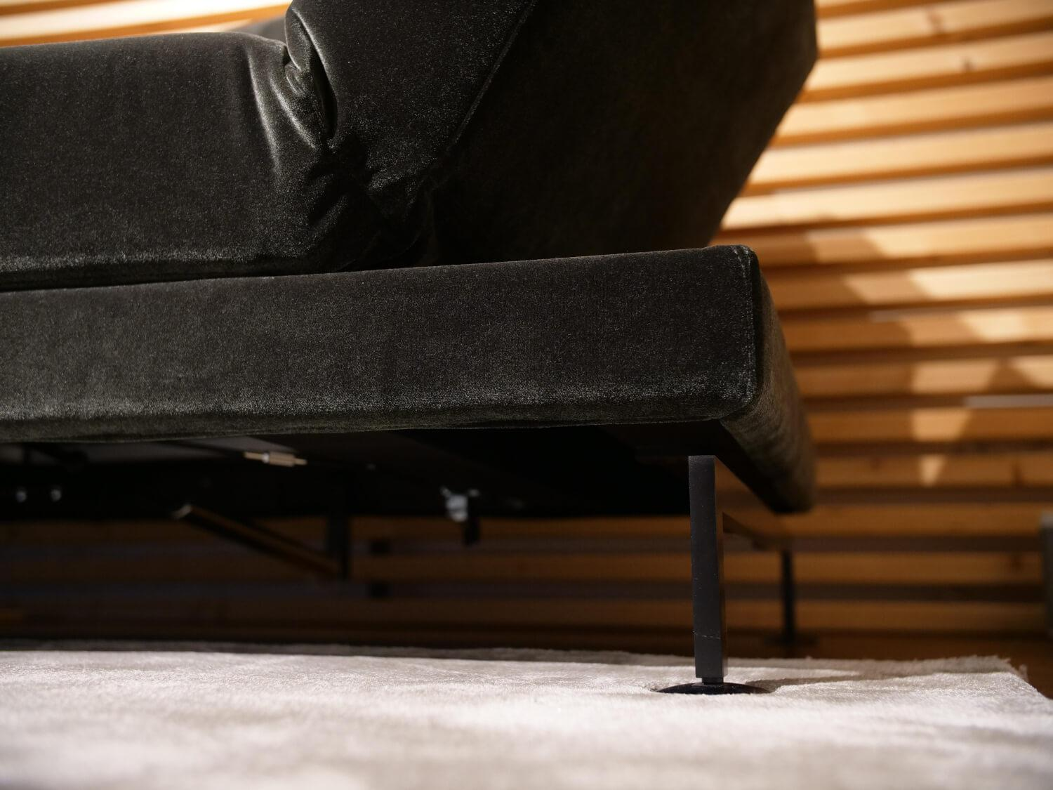 Brühl - Ecksofa Moule Medium Stoff 4473 98 Grau Ablage Leder Lama Grau Gestell Schwarz - 3