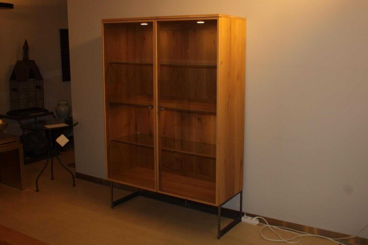 Scholtissek - Highboard Werra Knorrige Eiche Nur Weiß Geölt Holzrahmen mit Glas - 6