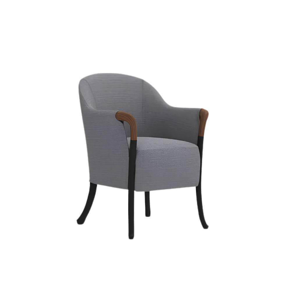 Giorgetti - Sessel Progetti Stoff 190 Loft Grau Gestell Buche Schwarz Lackiert - 1