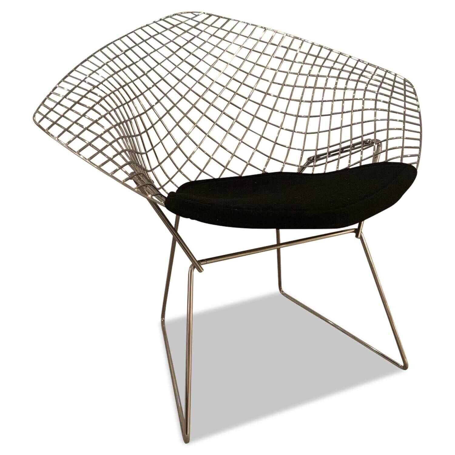 knoll-international-sessel-diamond-421-sitzkissen-tonus-schwarz-gestell-chrom-fbcab527f6a1 Knoll International - Sessel Diamond 421 Sitzkissen Tonus Schwarz Gestell Chrom - 1