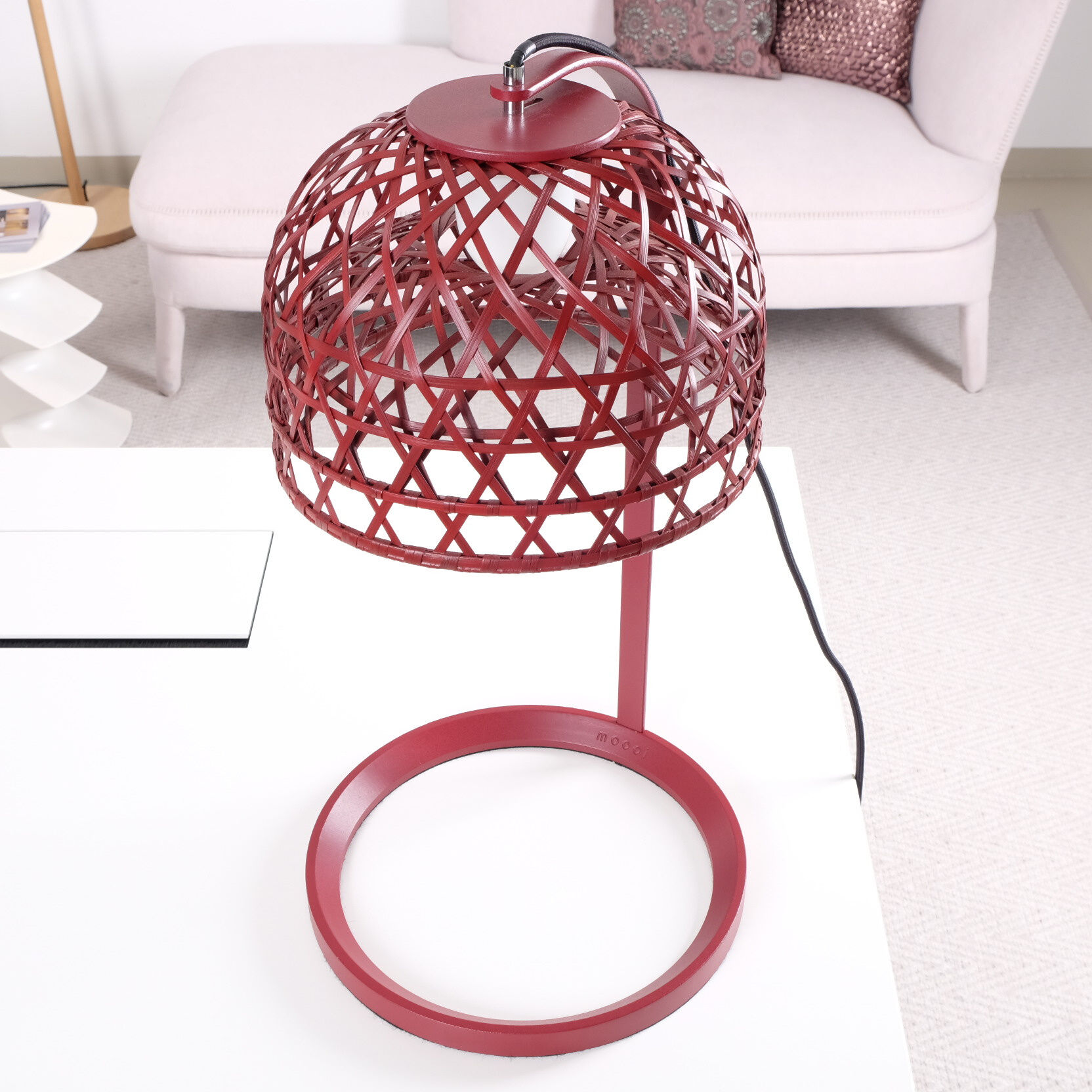 Moooi - Tischleuchte Emperor Rot Rattan Aluminium - 2