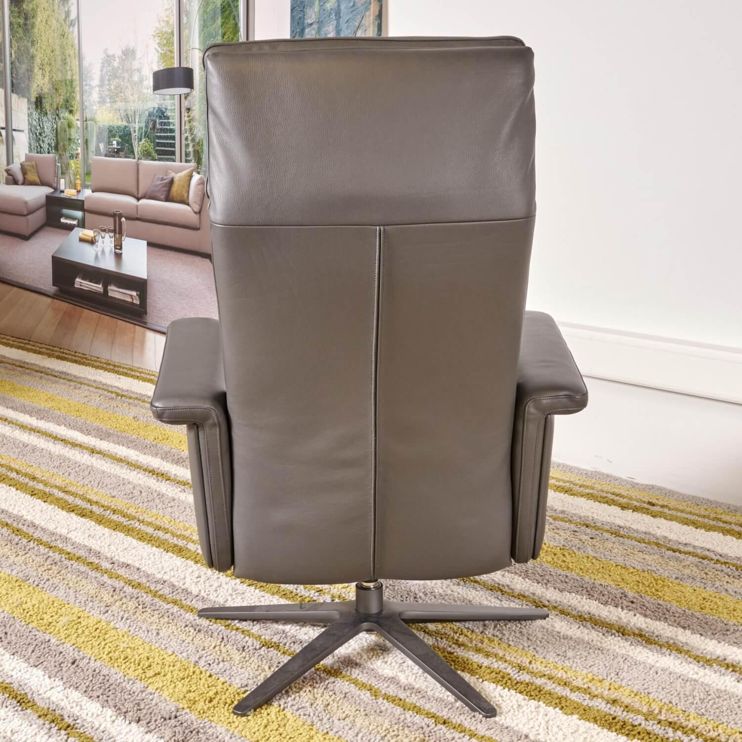 Bielefelder Werkstätten - Sessel Dexter Motorisch Leder Normandie Graphite - 9