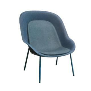 DeVorm - Sessel Nook Lounge Chair Schale Filz Blau Gestell Stahl Pulverbeschichtet Schwarz - 1