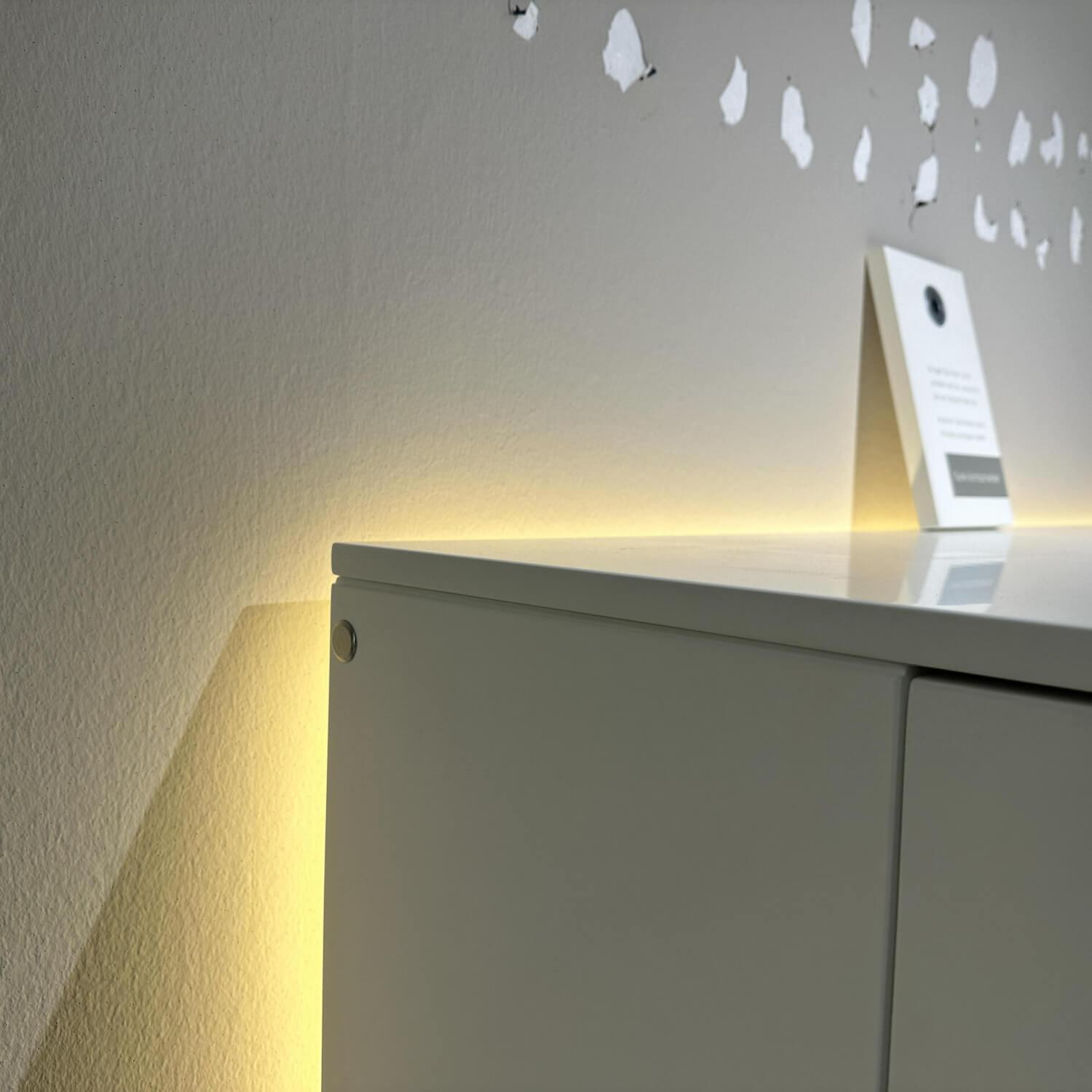 Mondo - Highboard R Kigara Lack LM02 Weiß Matt Akzent Hirnholz Inklusive Beleuchtung - 4